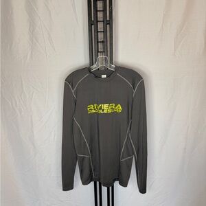 Riviera Gray Rash‎ Guard with Yellow Logo
